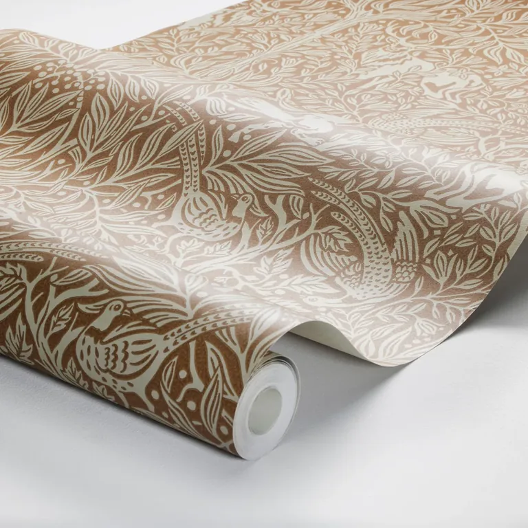 Schumacher UNDER THE ELDER TREE wallpaper, color RUST, SKU 2045