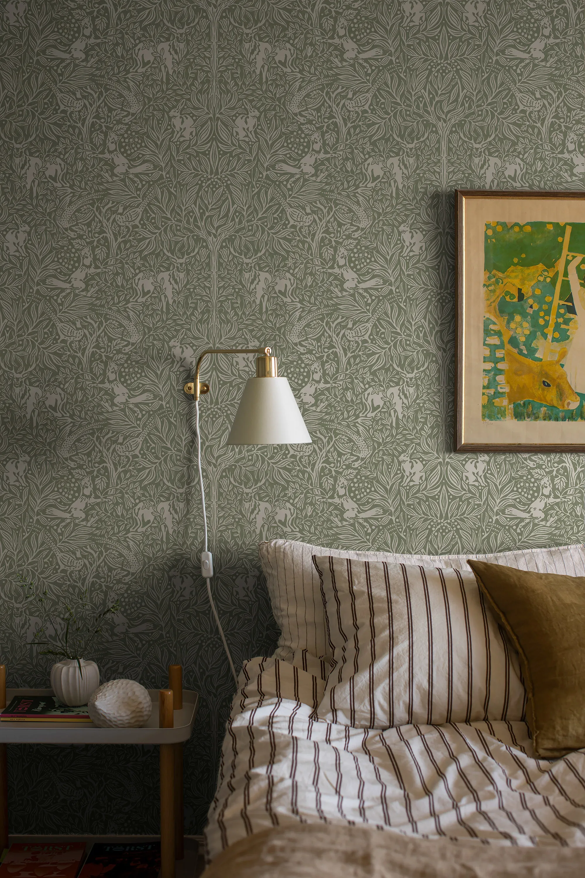 UNDER THE ELDER TREE SAGE Schumacher Wallpaper wallpaper - SKU 2046