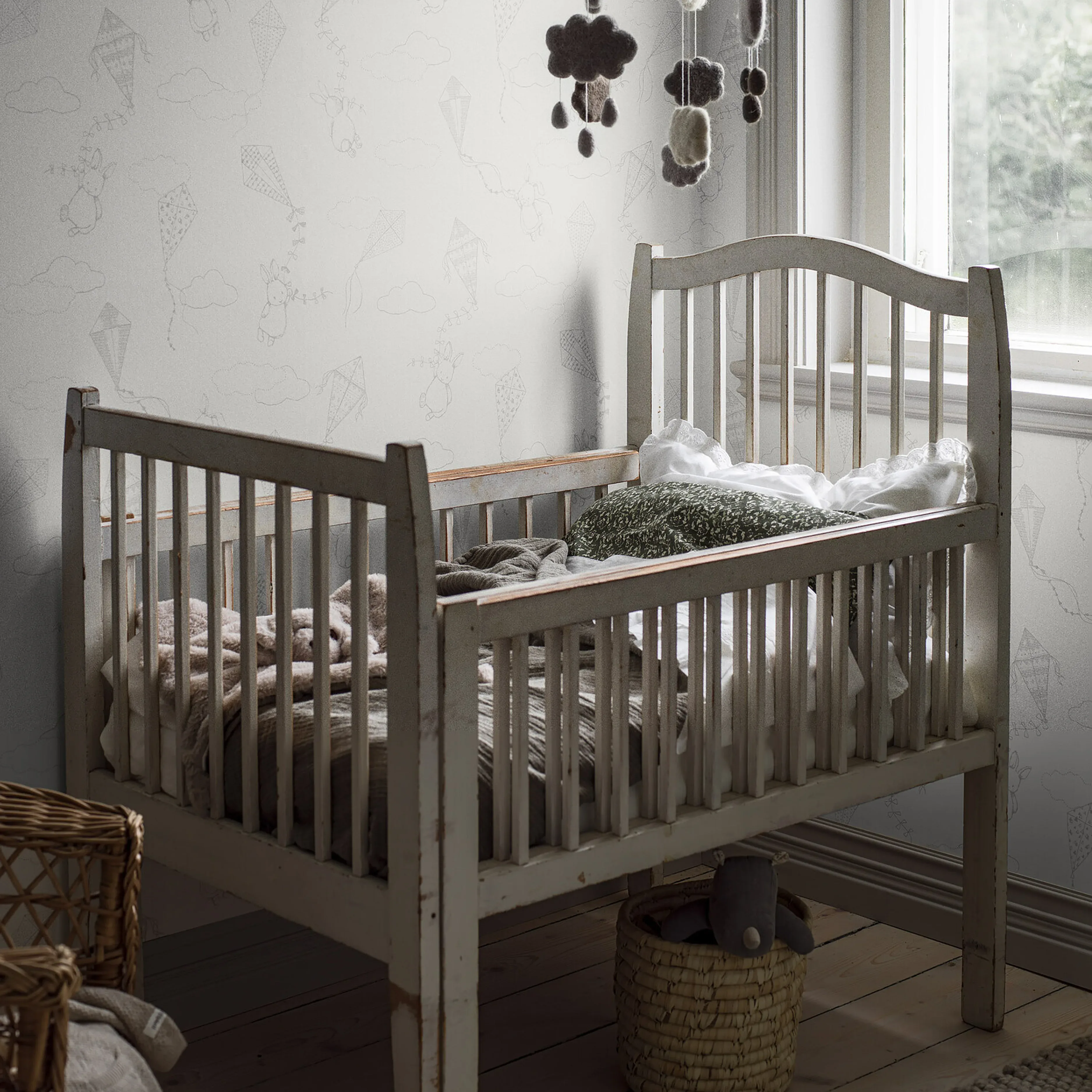 UP & AWAY IVORY Schumacher Wallpaper wallpaper - SKU 7459