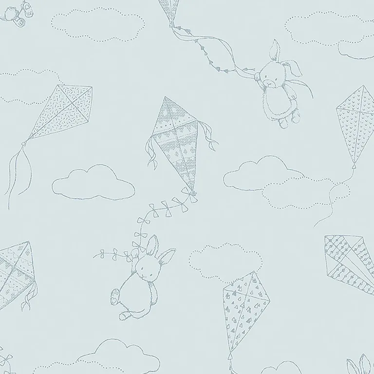 Schumacher UP & AWAY wallpaper, color SKY AND SILVER, SKU 7461