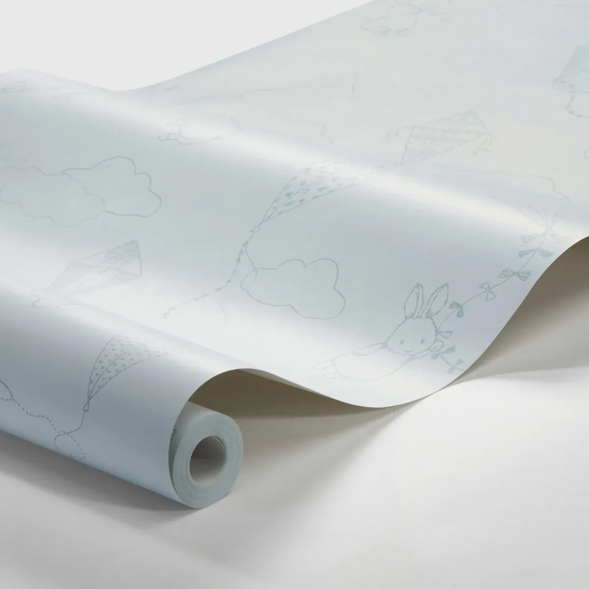 UP & AWAY SKY AND SILVER Schumacher Wallpaper wallpaper - SKU 7461