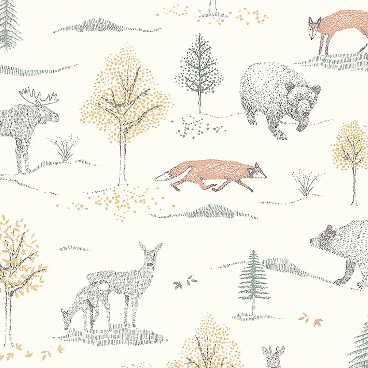UP NORTH IVORY Schumacher Wallpaper wallpaper - SKU 7479