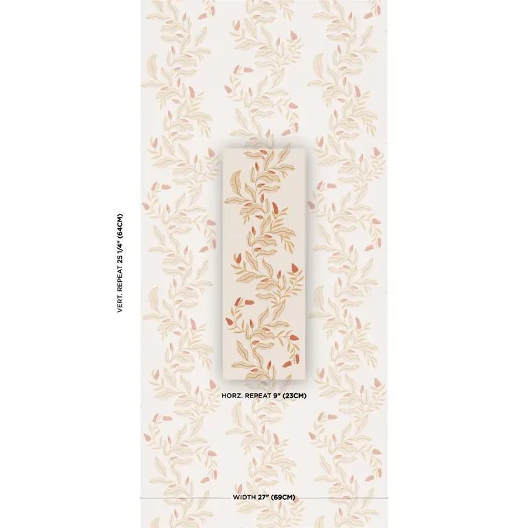 Schumacher VAGARY VINES wallpaper, color HONEYCOMB, SKU 5016972