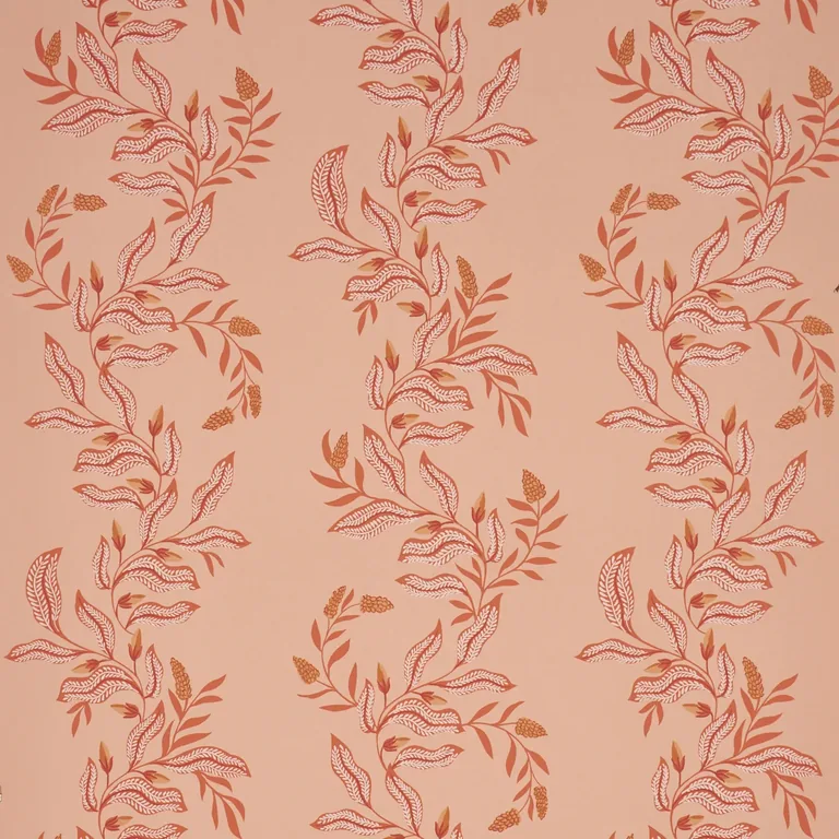 Schumacher VAGARY VINES wallpaper, color PAPAYA, SKU 5016971