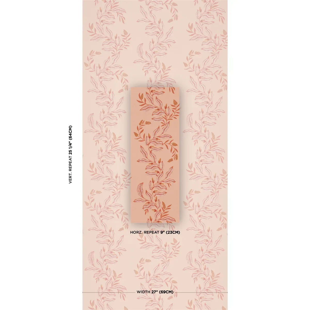 VAGARY VINES PAPAYA Schumacher Wallpaper wallpaper - SKU 5016971