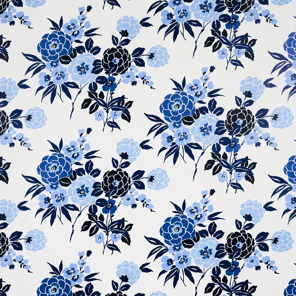 VALENTINA FLORAL BLUES Schumacher Wallpaper wallpaper - SKU 5013130