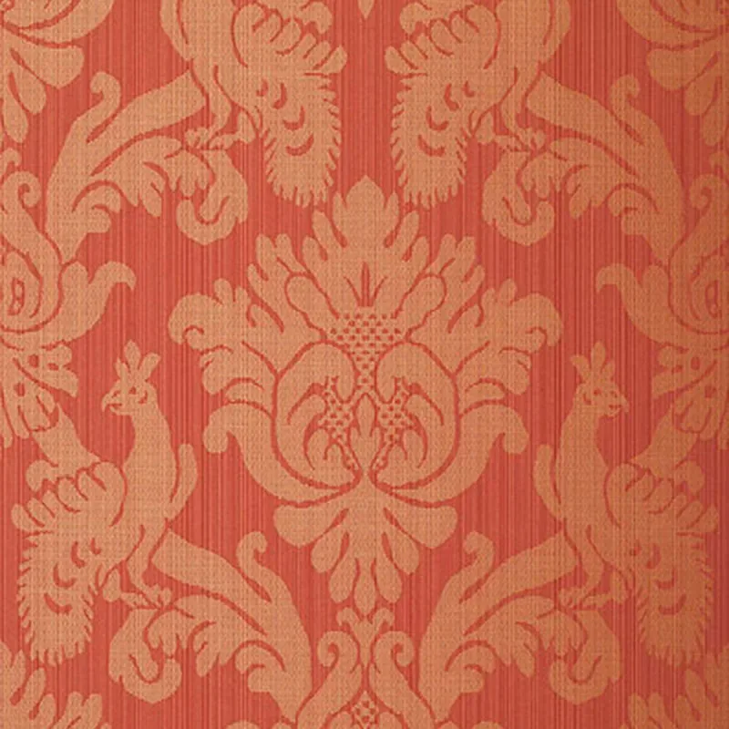 VALETTE STRIE DAMASK GARNET Schumacher Wallpaper wallpaper - SKU 5003664