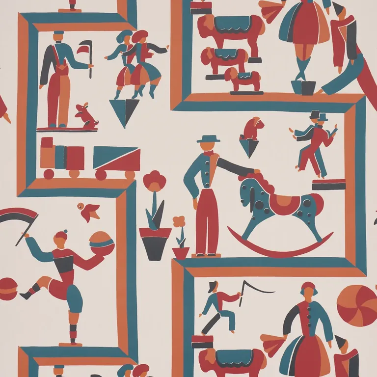 Schumacher VALLY CIRCUS wallpaper, color MULTI, SKU 5016790