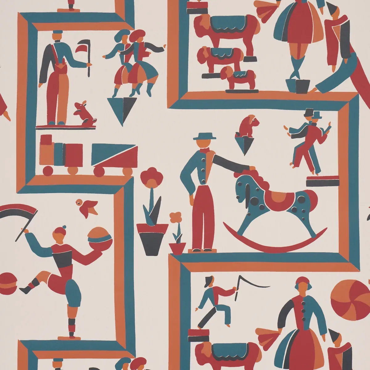 VALLY CIRCUS MULTI Schumacher Wallpaper wallpaper - SKU 5016790