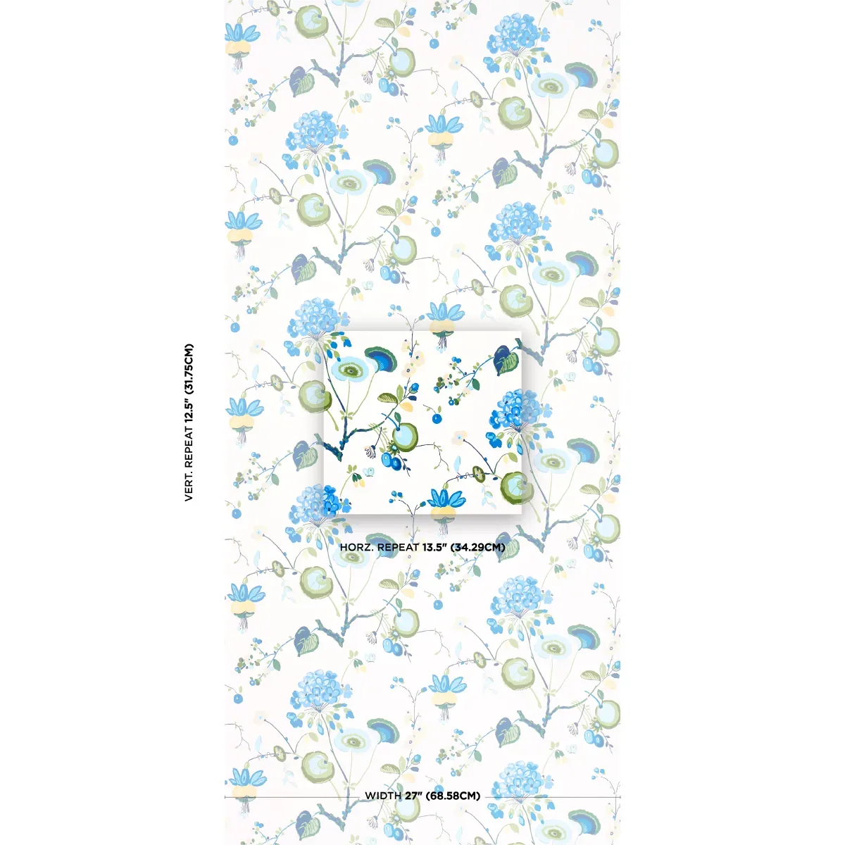 VASILY GREEN & BLUE Schumacher Wallpaper wallpaper - SKU 5013210