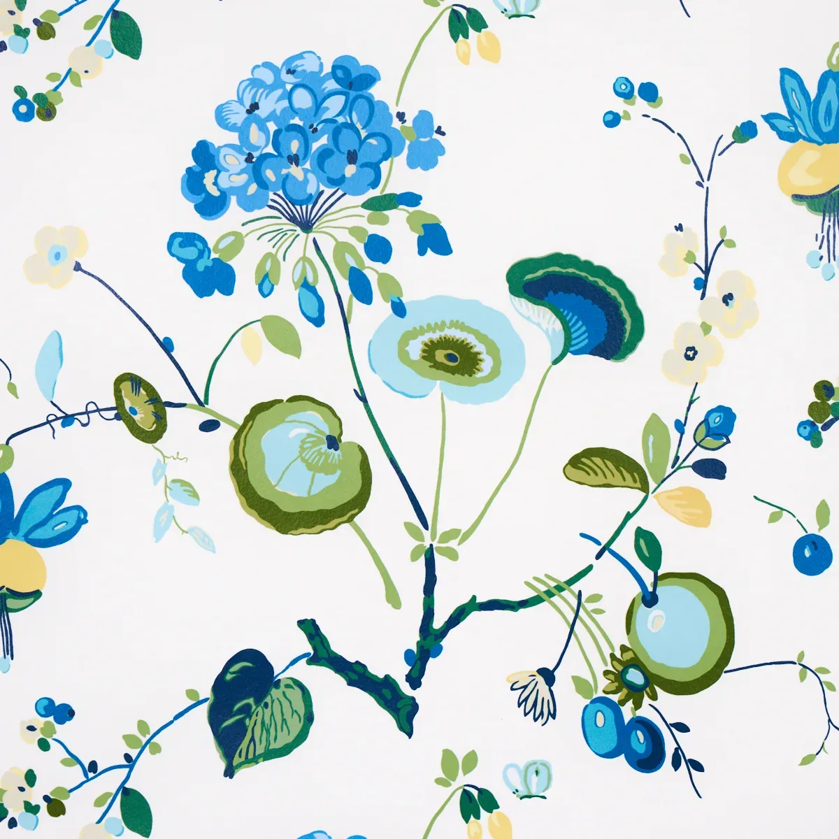 VASILY - GREEN & BLUE Schumacher Wallpaper | Wallpaper Twins VASILY GREEN & BLUE Schumacher Wallpaper wallpaper - SKU 5013210