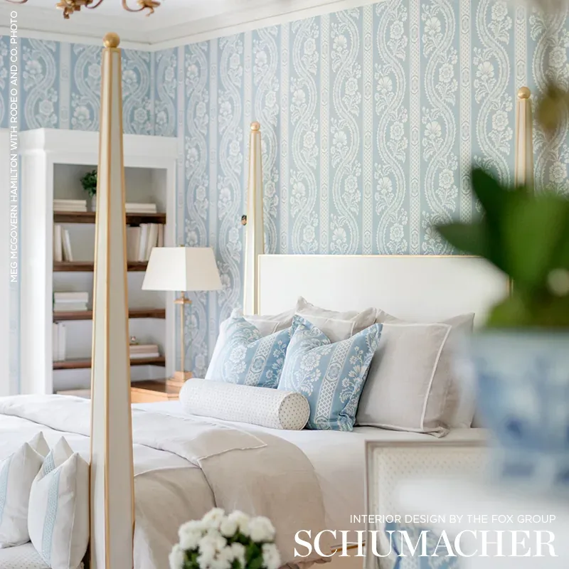 VERSAILLES BLUE Schumacher Wallpaper wallpaper - SKU 5008772