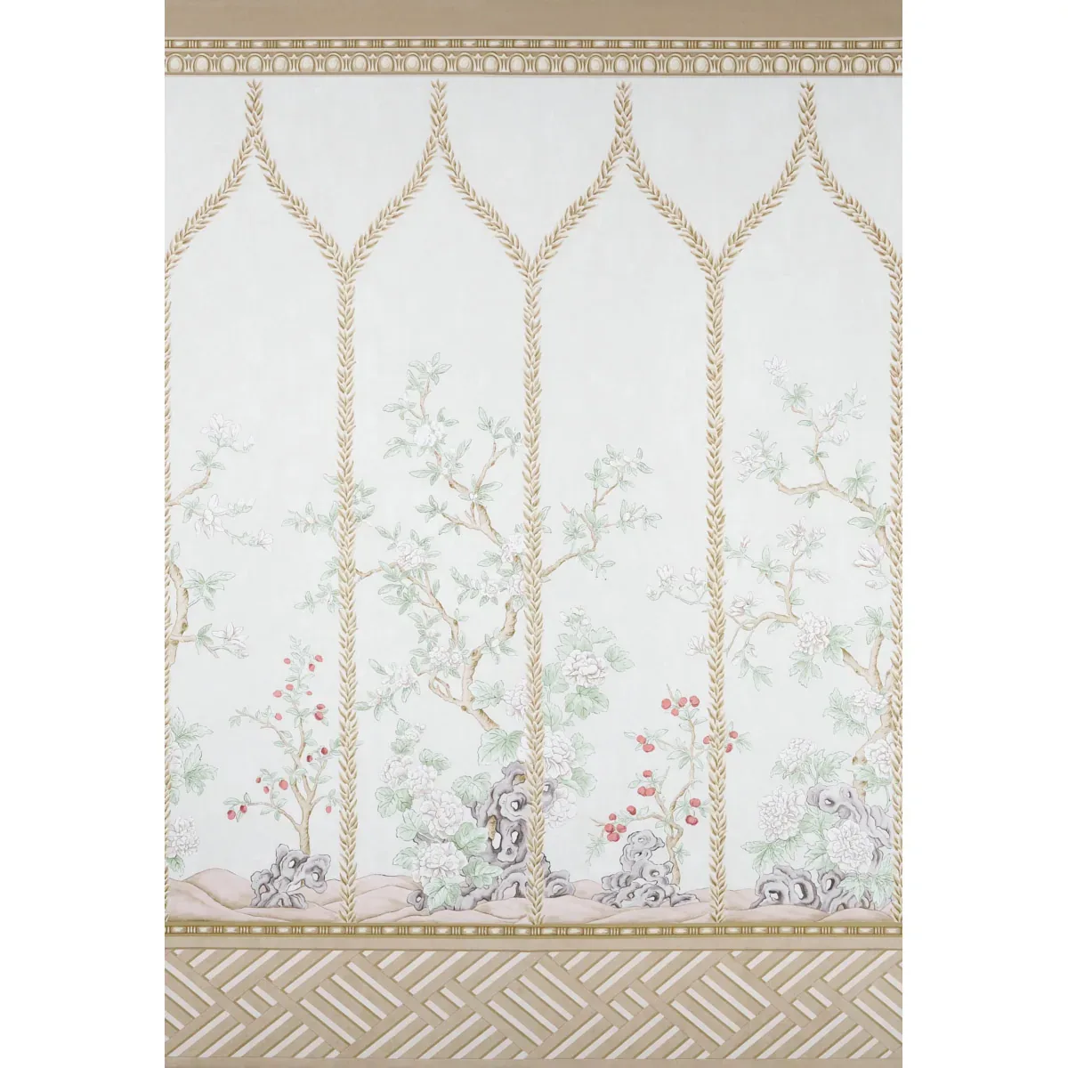 VICTORIA PANEL SET STONE Schumacher Wallpaper wallpaper - SKU 5015401