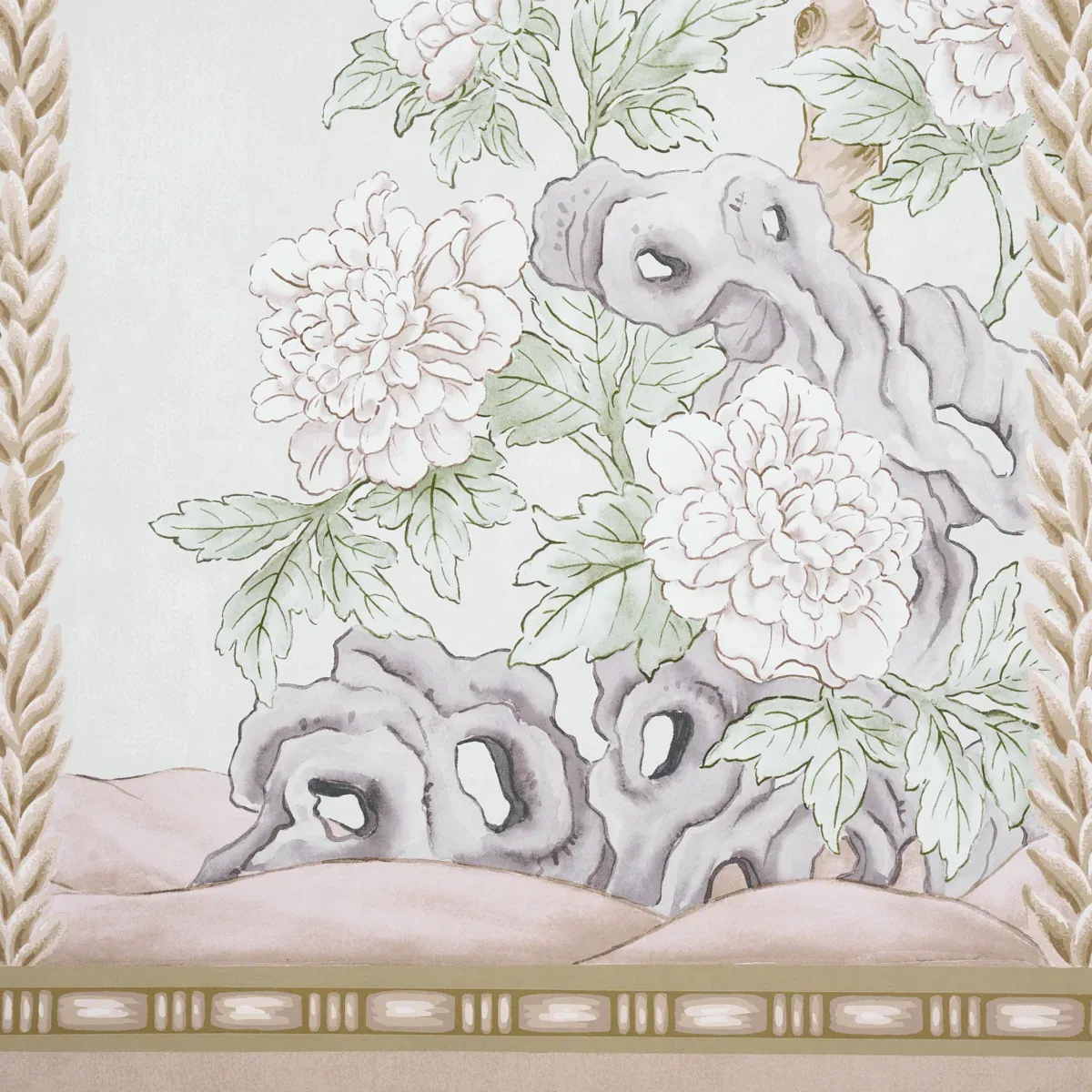 VICTORIA PANEL SET - STONE Schumacher Wallpaper | Wallpaper VICTORIA PANEL SET STONE Schumacher Wallpaper wallpaper - SKU 5015401