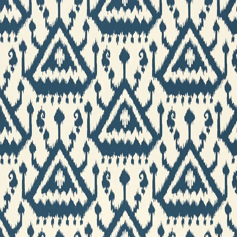 VIENTIANE IKAT INDIGO Schumacher Wallpaper wallpaper - SKU 5006952