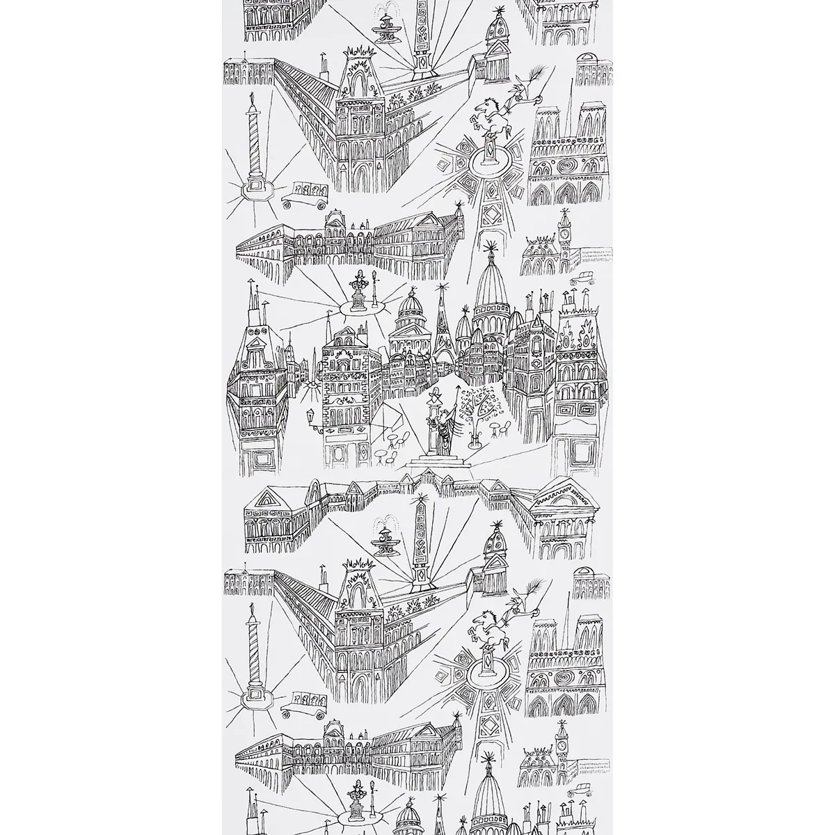 VIEWS OF PARIS BLACK & WHITE Schumacher Wallpaper wallpaper - SKU 2705780