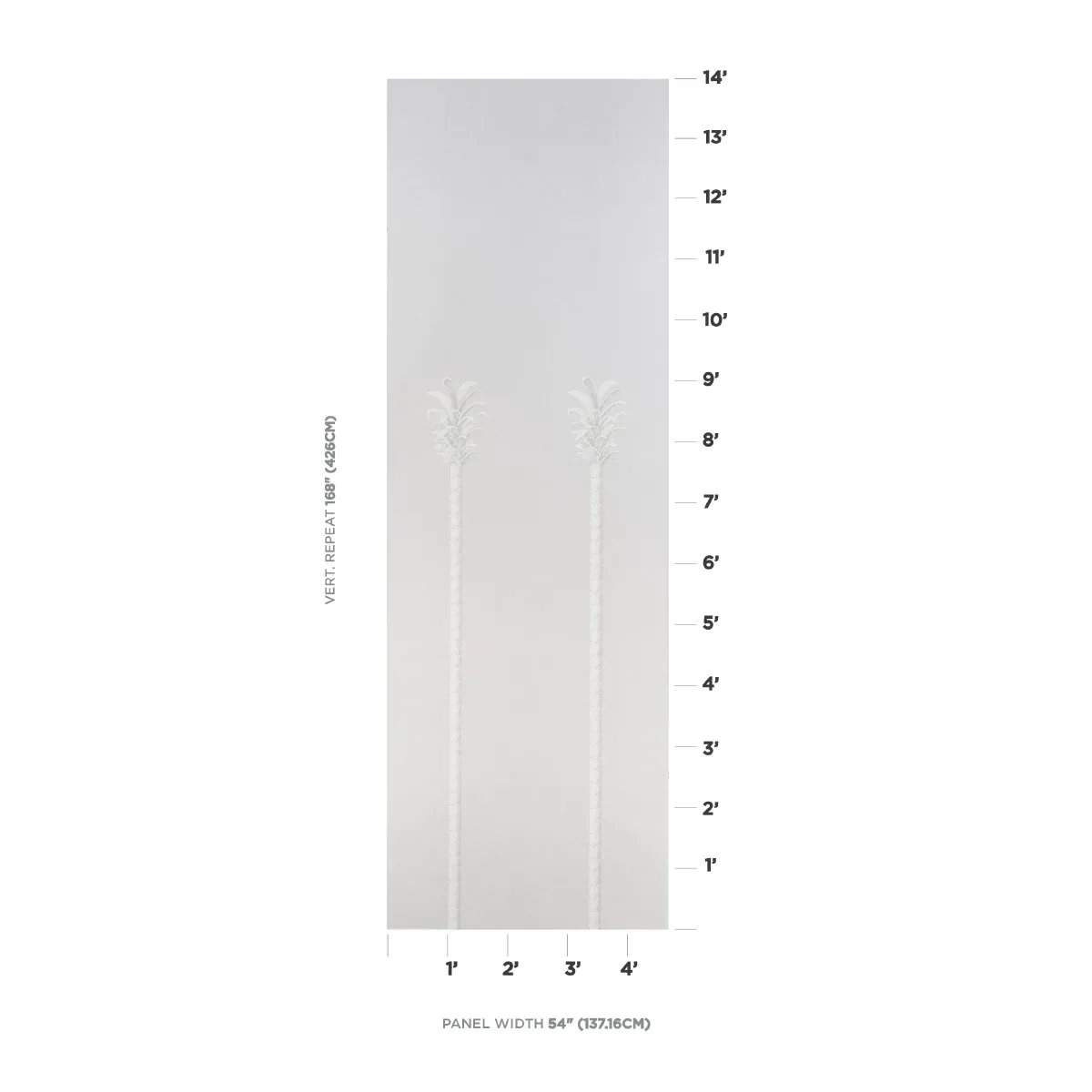 VILLA PALM PANEL GREY Schumacher Wallpaper wallpaper - SKU 5013882