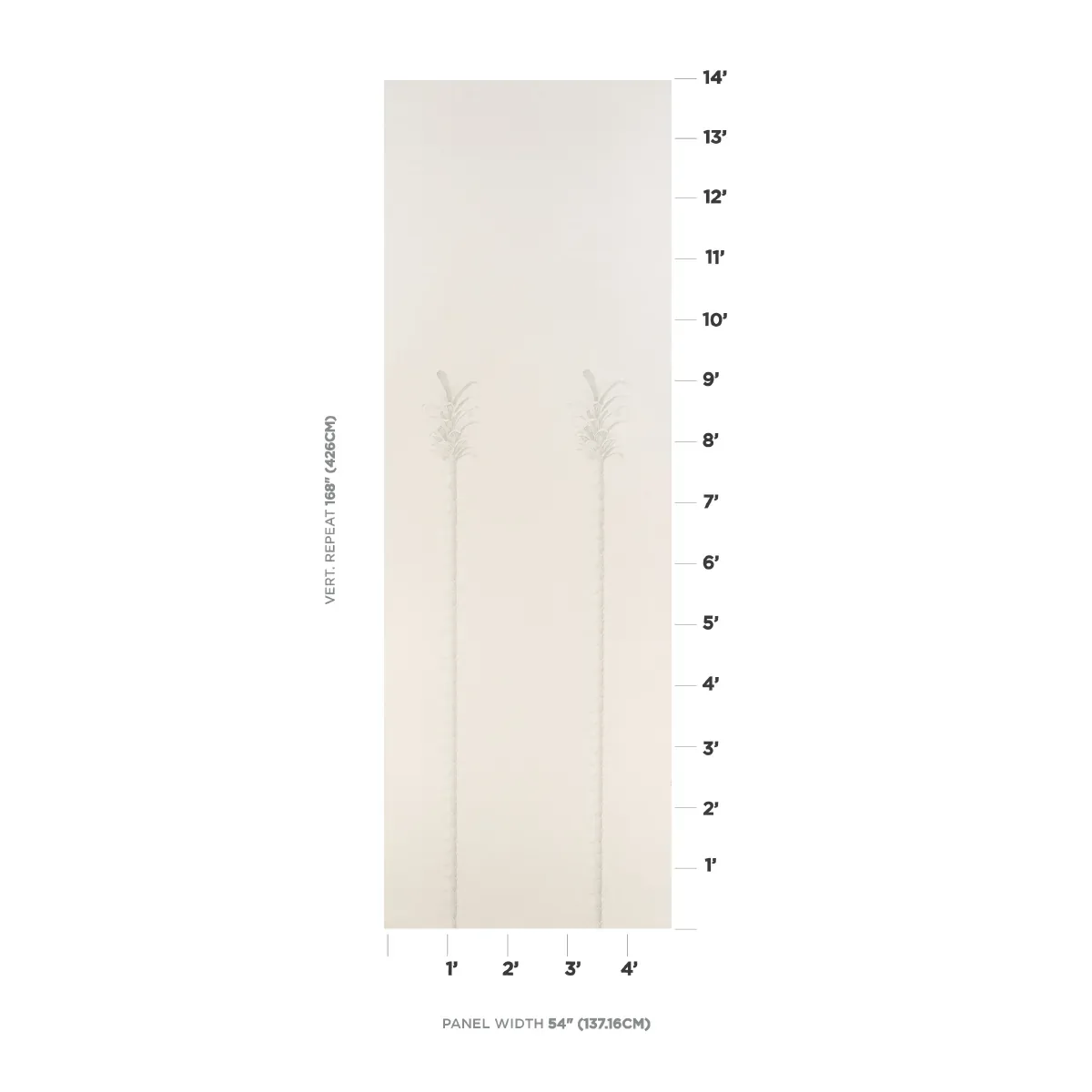VILLA PALM PANEL WHITE/IVORY Schumacher Wallpaper wallpaper - SKU 5013881