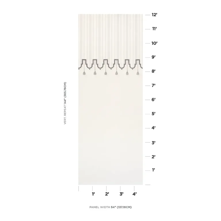 Schumacher VILLA PANEL wallpaper, color DOVE, SKU 5009910