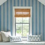 VILLA STRIPE PEACOCK Schumacher Wallpaper wallpaper - SKU 5009926