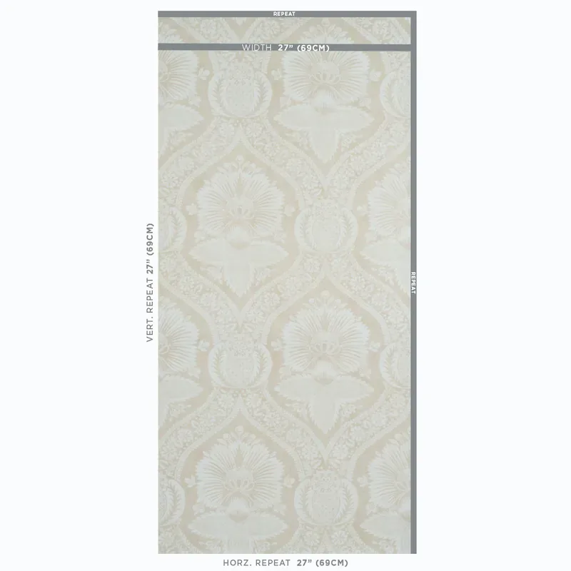 VILLANDRY DAMASK PRINT - NEUTRAL Schumacher Wallpaper | Wall VILLANDRY DAMASK PRINT NEUTRAL Schumacher Wallpaper wallpaper - SKU 5011751