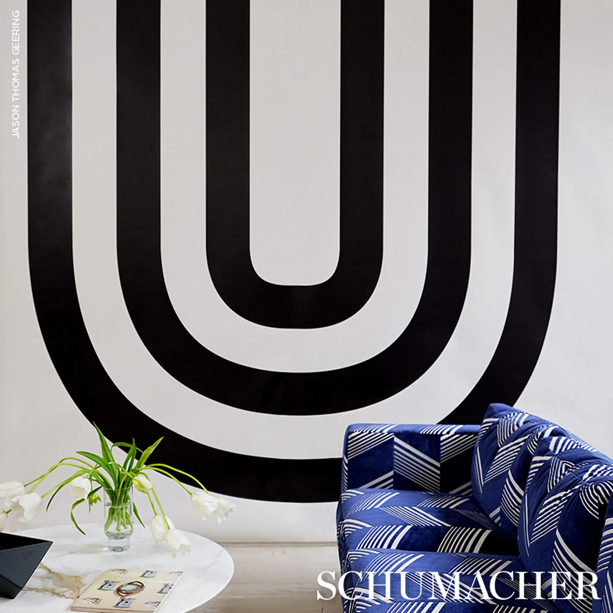 VIRGINIA PANEL A - BLACK Schumacher Wallpaper | Wallpaper Tw VIRGINIA PANEL A BLACK Schumacher Wallpaper wallpaper - SKU 5013780