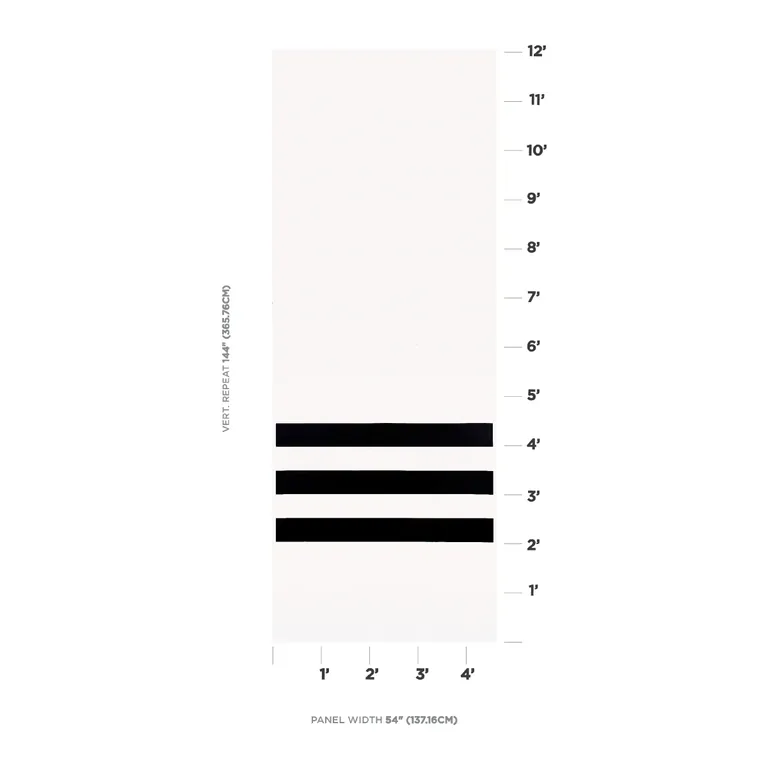 Schumacher VIRGINIA PANEL B wallpaper, color BLACK, SKU 5013790