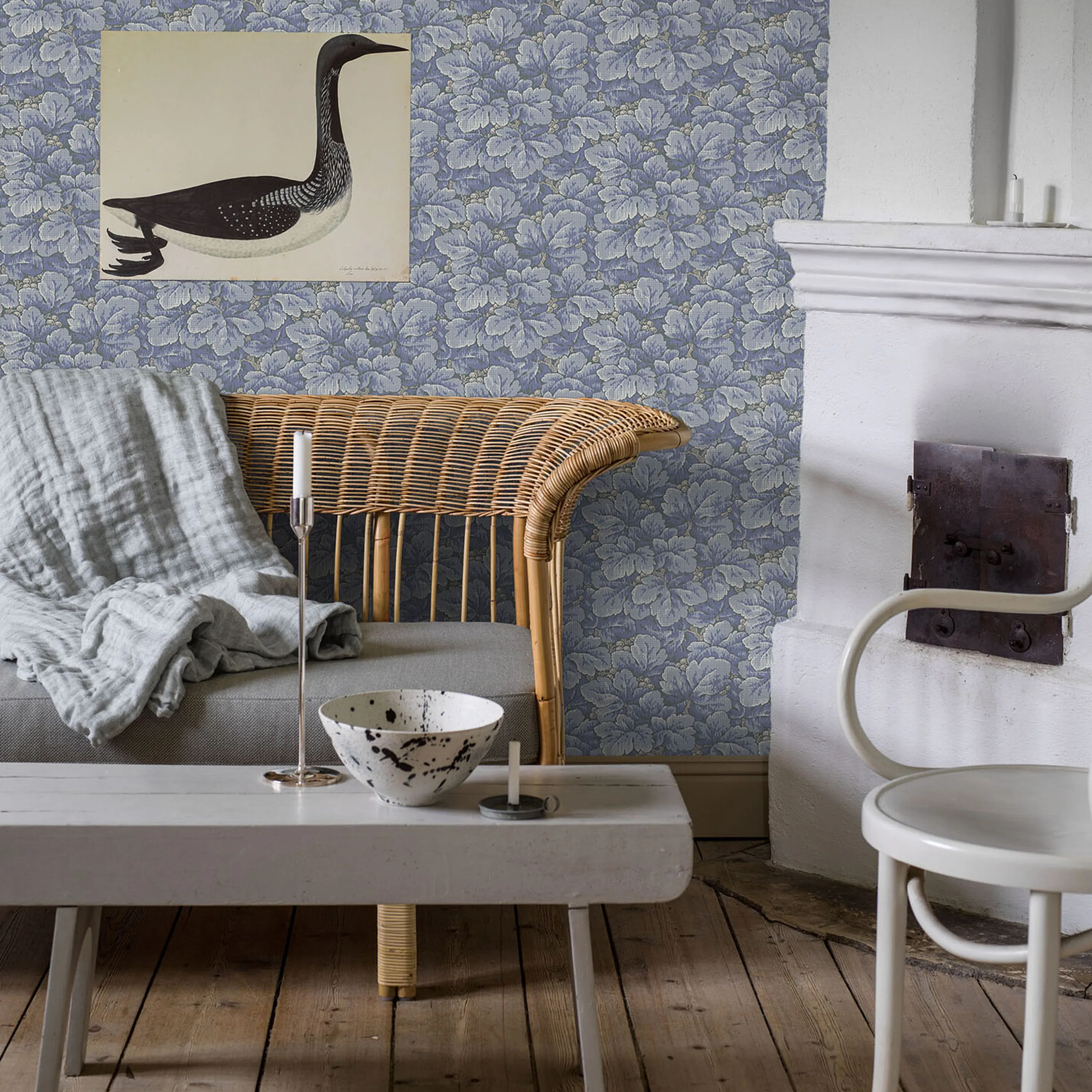 WALDEMAR BLUE Schumacher Wallpaper wallpaper - SKU 4545