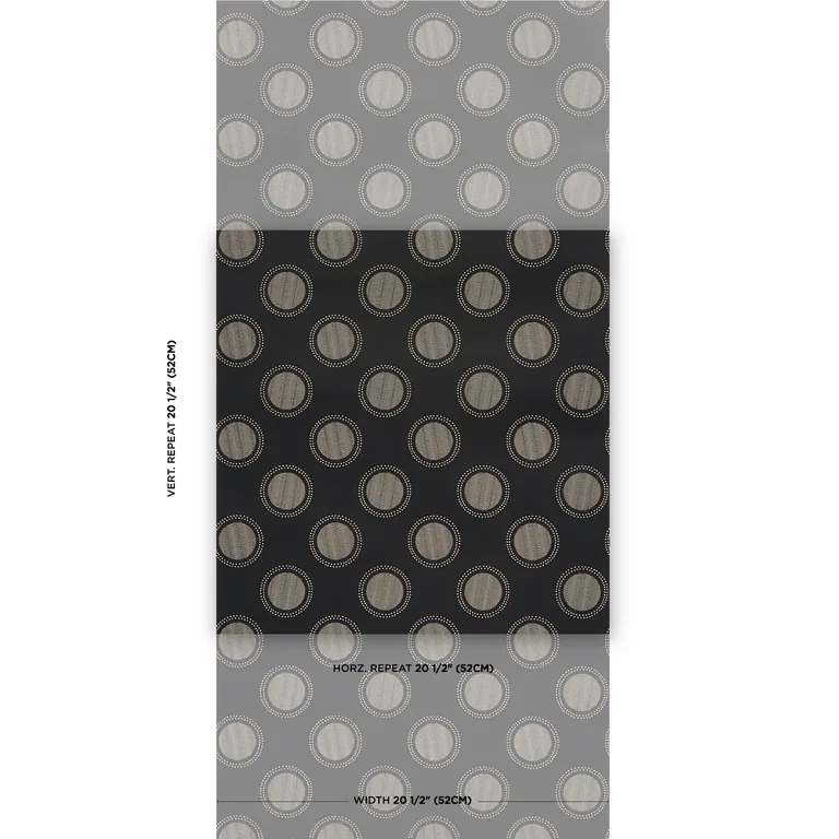 Schumacher WATERMARK wallpaper, color BLACK & WHITE, SKU 5015012