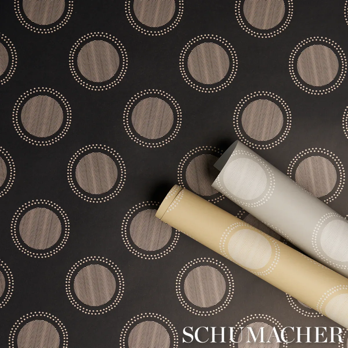 WATERMARK BLACK & WHITE Schumacher Wallpaper wallpaper - SKU 5015012