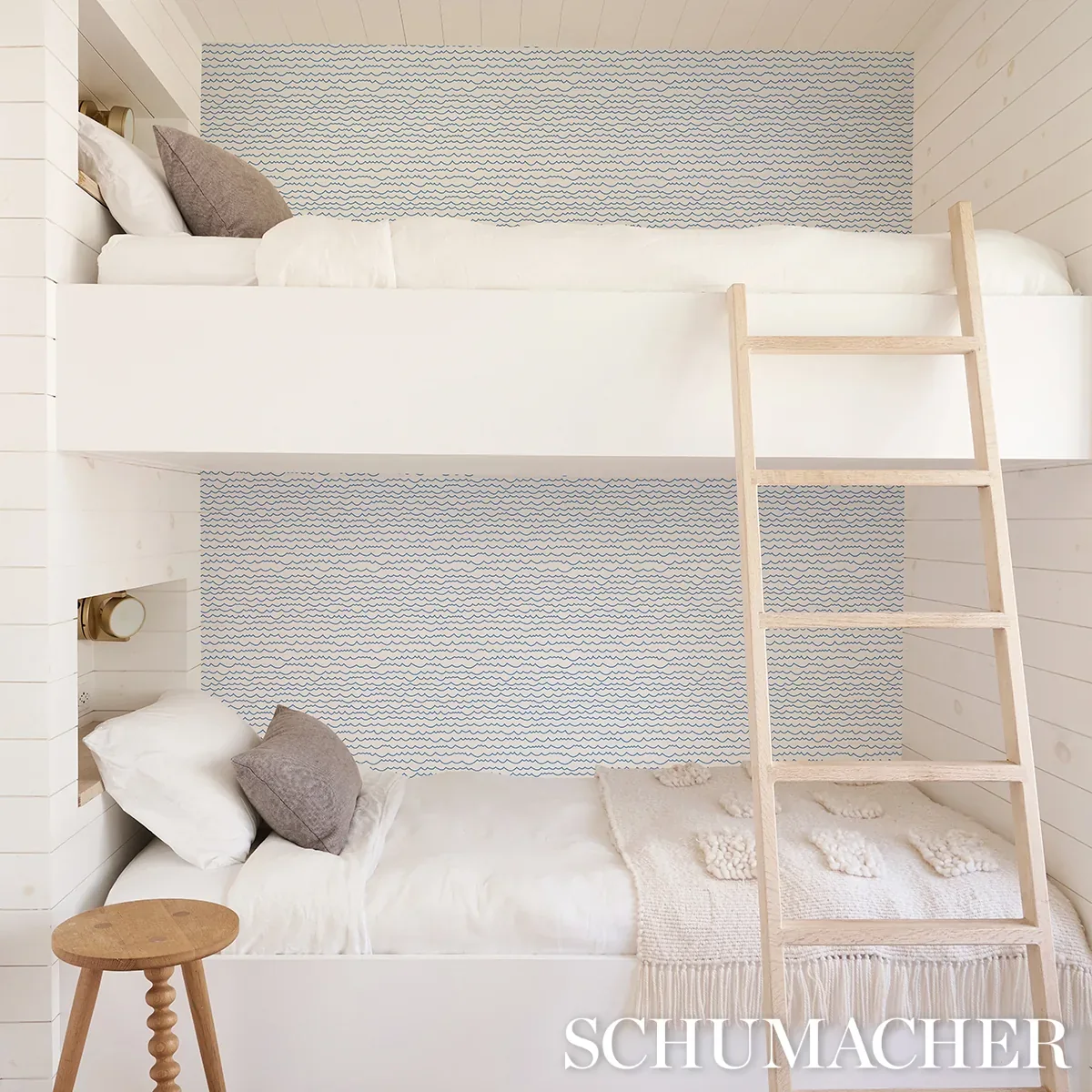 WAVES - BLUE Schumacher Wallpaper | Wallpaper Twins WAVES BLUE Schumacher Wallpaper wallpaper - SKU 5007462