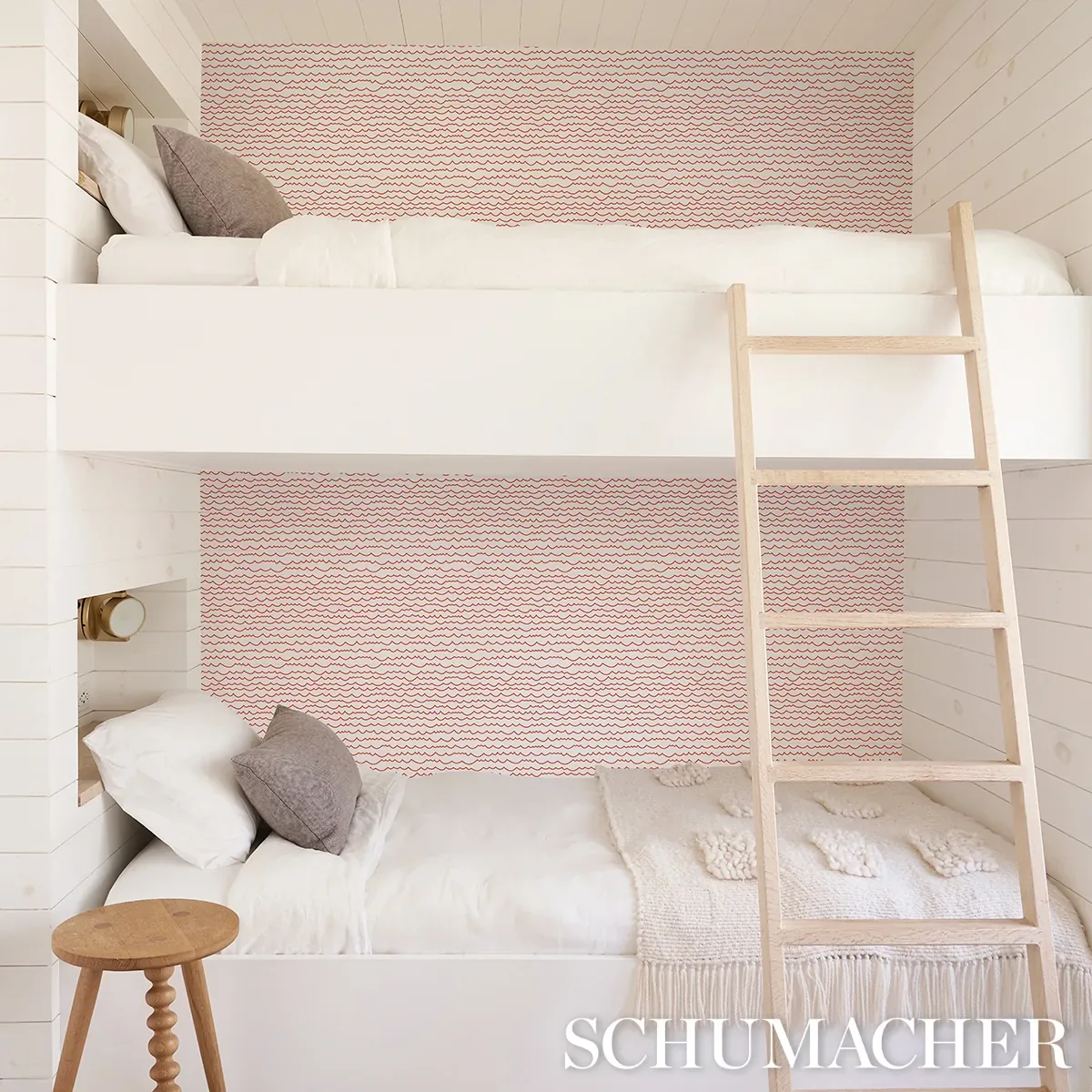 WAVES RED Schumacher Wallpaper wallpaper - SKU 5007463