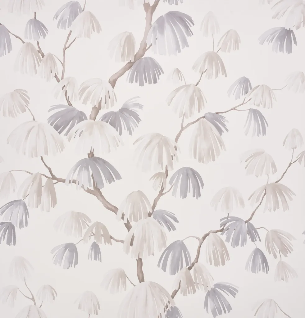 Schumacher WEEPING PINE wallpaper, color NEUTRAL, SKU 5008330