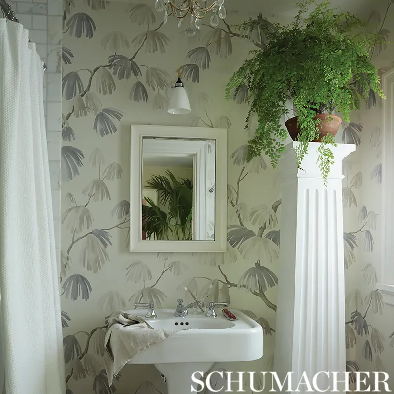 WEEPING PINE - NEUTRAL Schumacher Wallpaper | Wallpaper Twin WEEPING PINE NEUTRAL Schumacher Wallpaper wallpaper - SKU 5008330