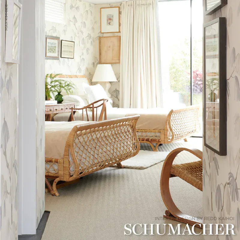 WEEPING PINE - NEUTRAL Schumacher Wallpaper | Wallpaper Twin WEEPING PINE NEUTRAL Schumacher Wallpaper wallpaper - SKU 5008330