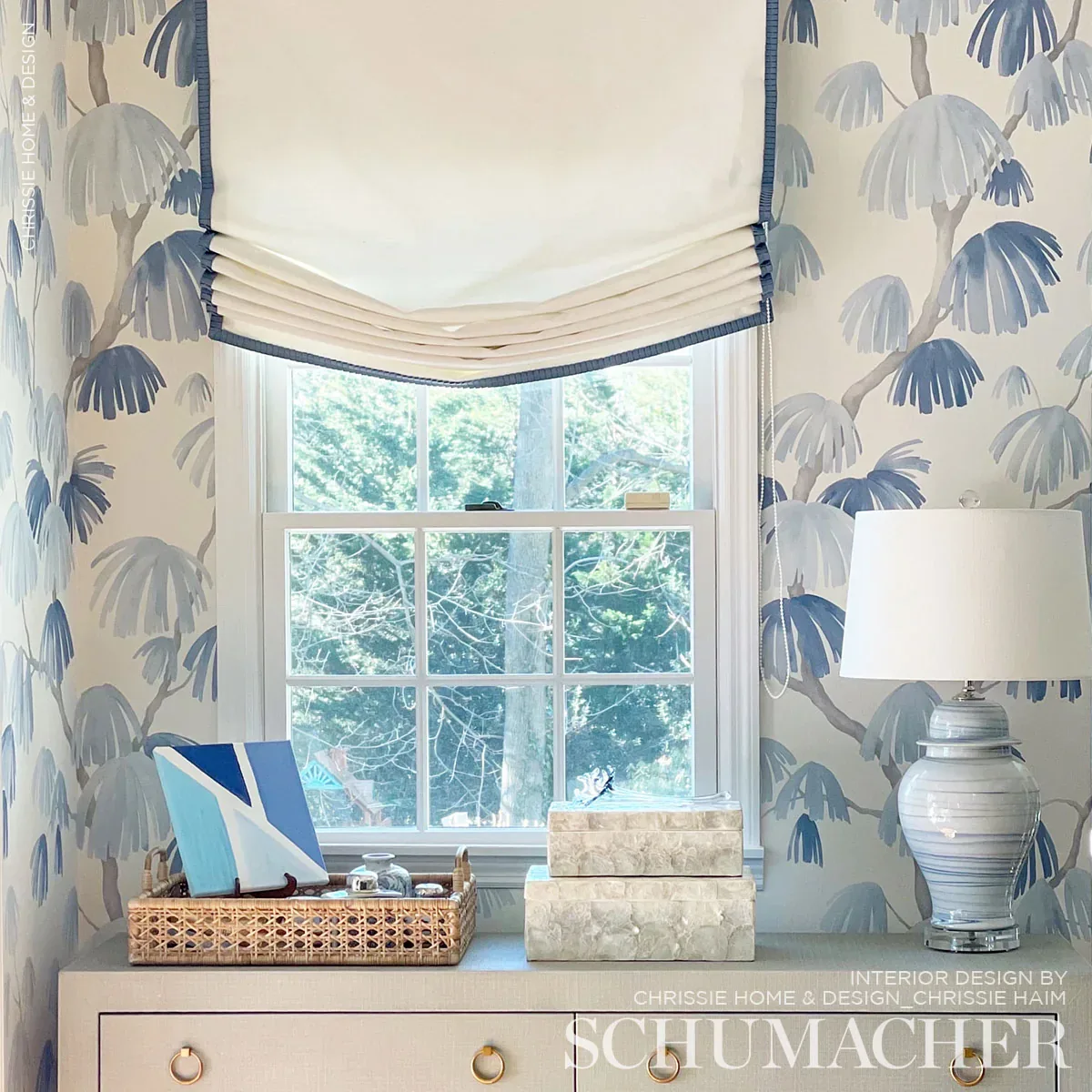 WEEPING PINE - SLATE Schumacher Wallpaper | Wallpaper Twins WEEPING PINE SLATE Schumacher Wallpaper wallpaper - SKU 5008331