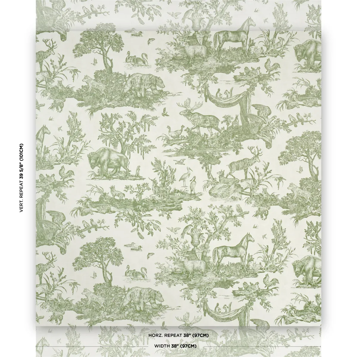 Western Toile OLIVE Schumacher Wallpaper wallpaper - SKU 5016441