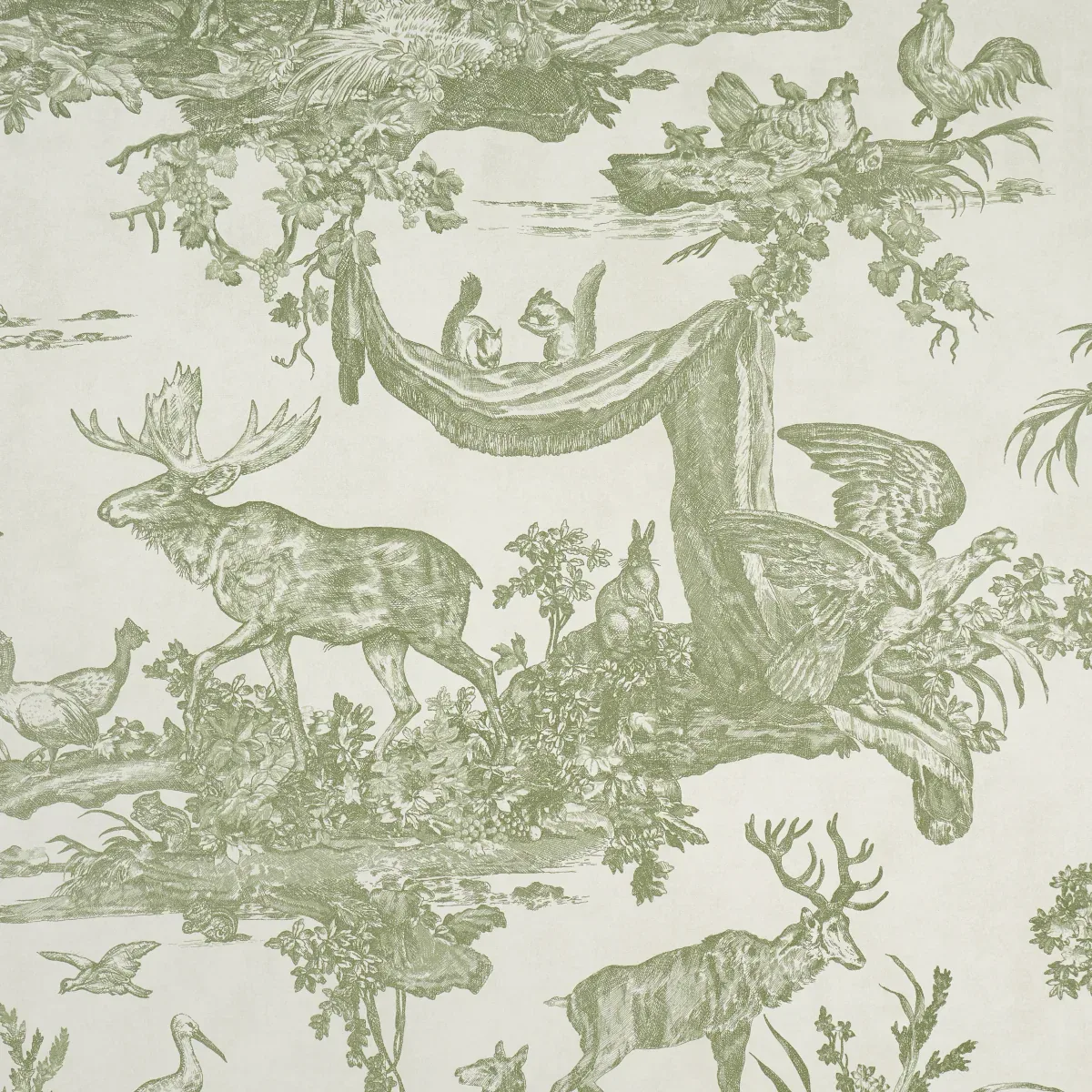 Western Toile OLIVE Schumacher Wallpaper wallpaper - SKU 5016441