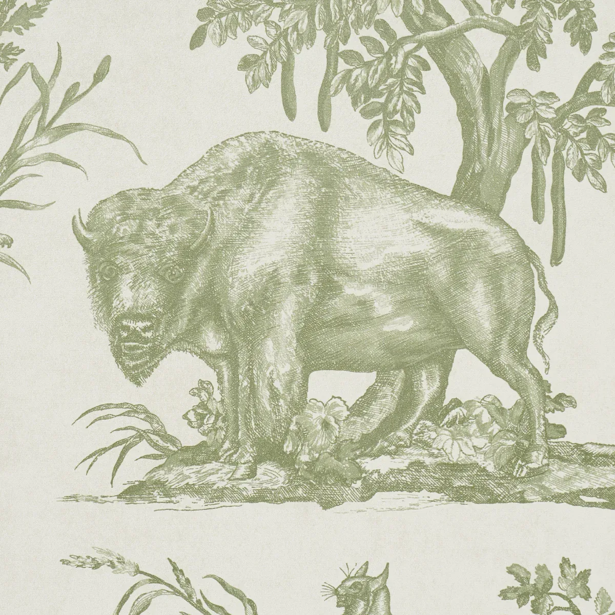 Western Toile OLIVE Schumacher Wallpaper wallpaper - SKU 5016441