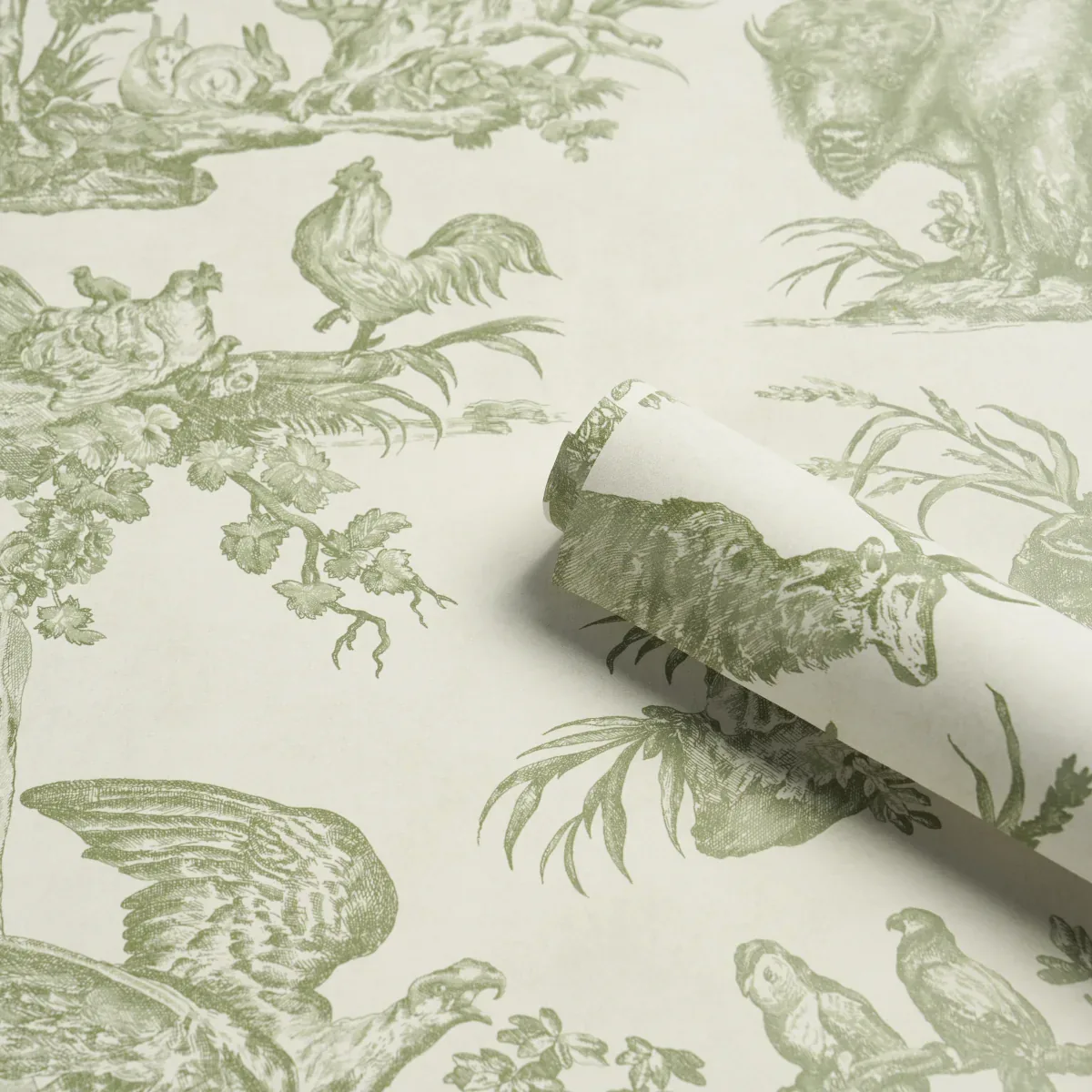Western Toile OLIVE Schumacher Wallpaper wallpaper - SKU 5016441