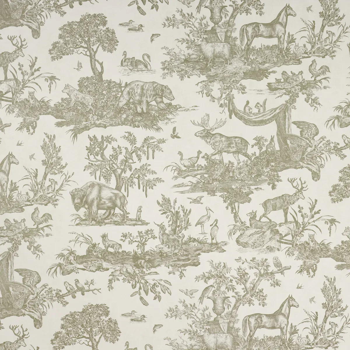 Western Toile STONE Schumacher Wallpaper wallpaper - SKU 5016442