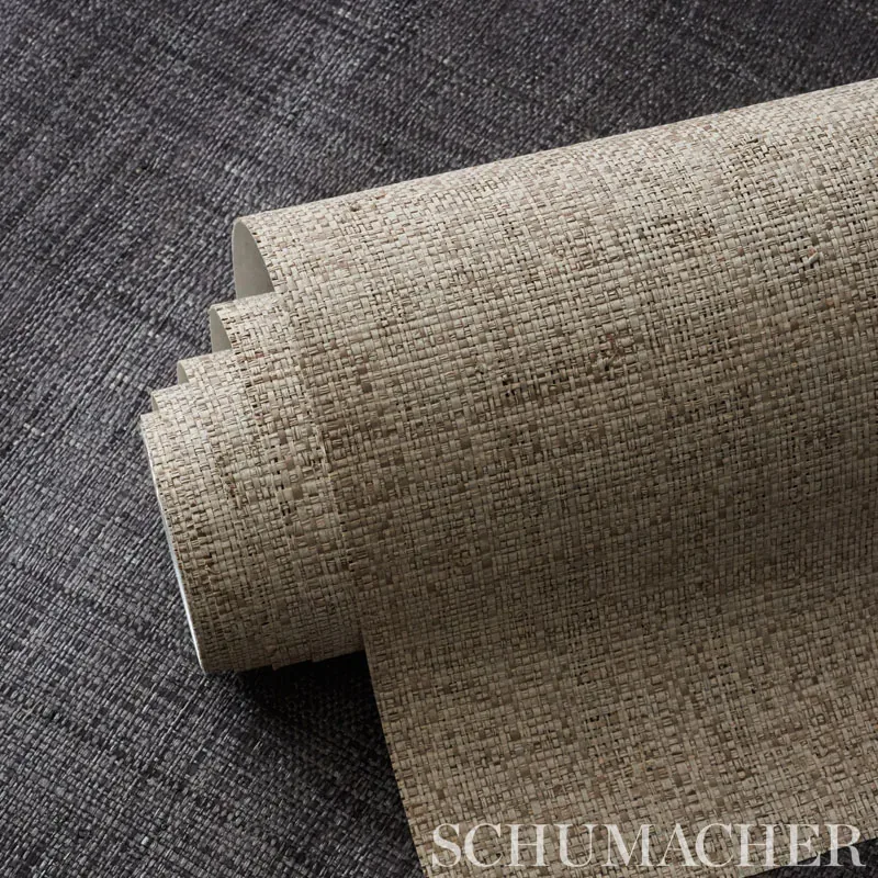 Weston Raffia Weave GREY Schumacher Wallpaper wallpaper - SKU 5006201