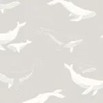 WHALES - GREY Schumacher Wallpaper | Wallpaper Twins WHALES GREY Schumacher Wallpaper wallpaper - SKU 7452