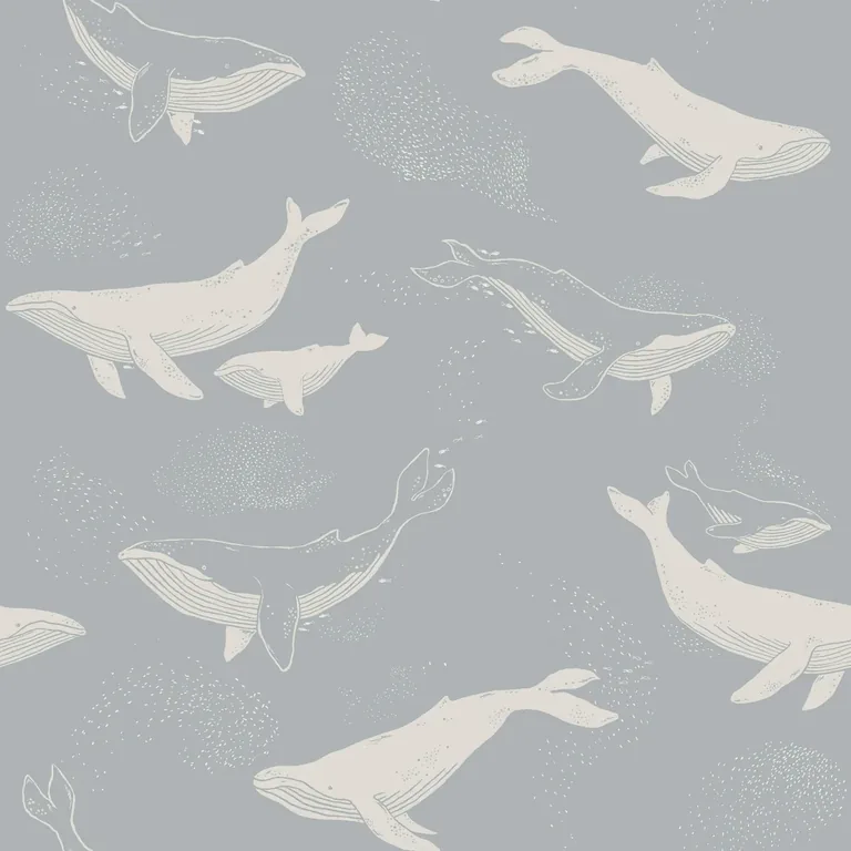 Schumacher WHALES wallpaper, color SLATE, SKU 6942