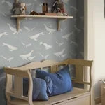 WHALES - SLATE Schumacher Wallpaper | Wallpaper Twins WHALES SLATE Schumacher Wallpaper wallpaper - SKU 6942