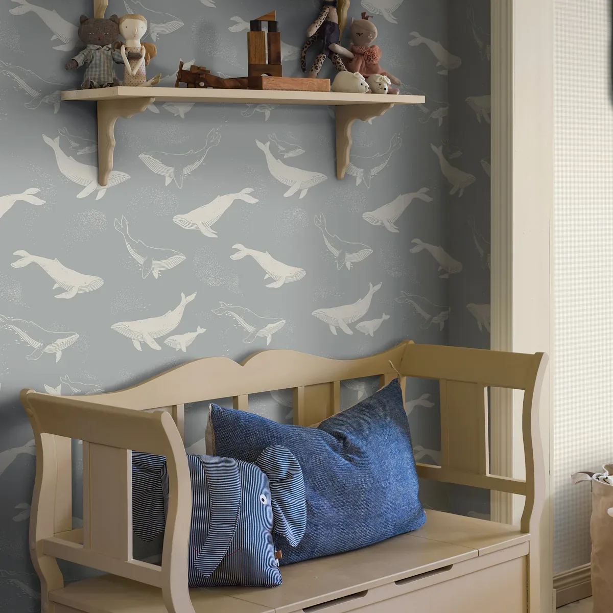 WHALES SLATE Schumacher Wallpaper wallpaper - SKU 6942