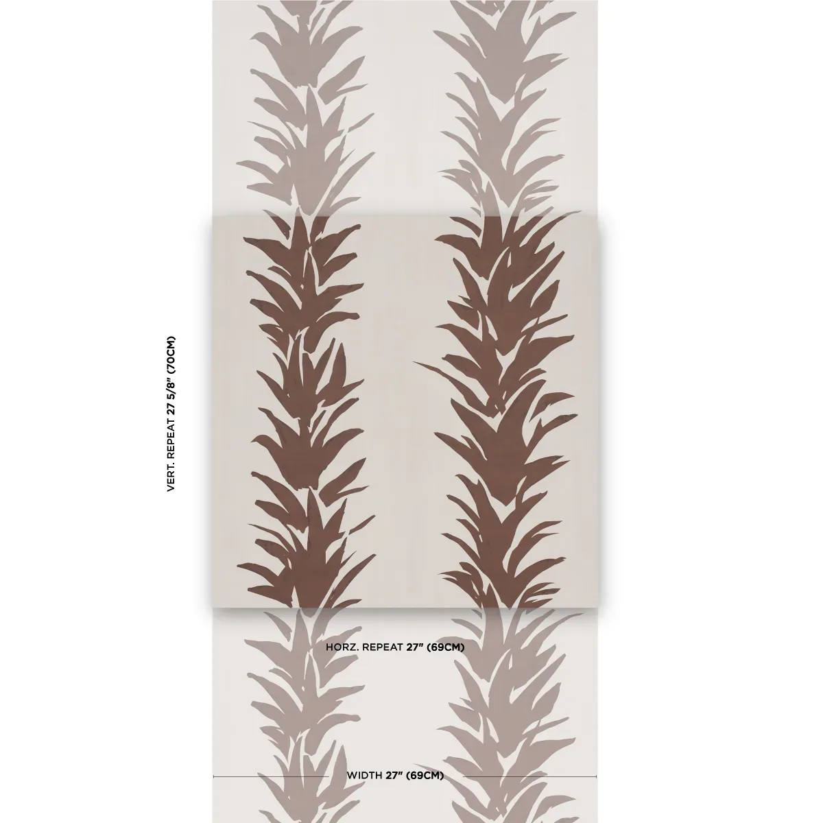 WHITE LOTUS COCOA Schumacher Wallpaper wallpaper - SKU 5013665