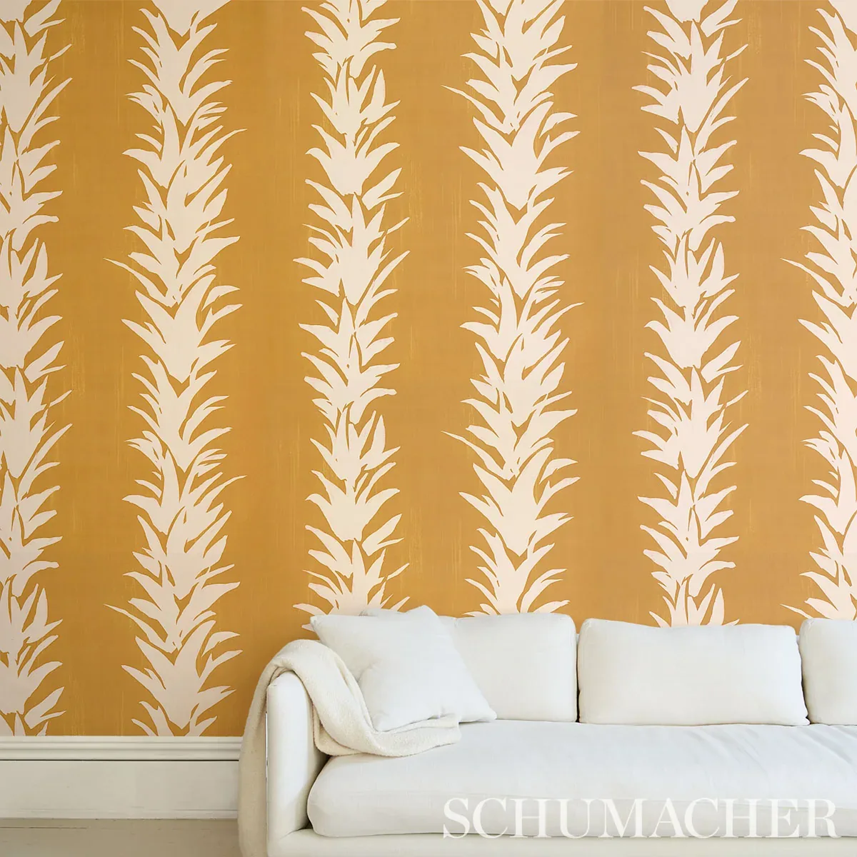 WHITE LOTUS - DEEP YELLOW Schumacher Wallpaper | Wallpaper T WHITE LOTUS DEEP YELLOW Schumacher Wallpaper wallpaper - SKU 5013662