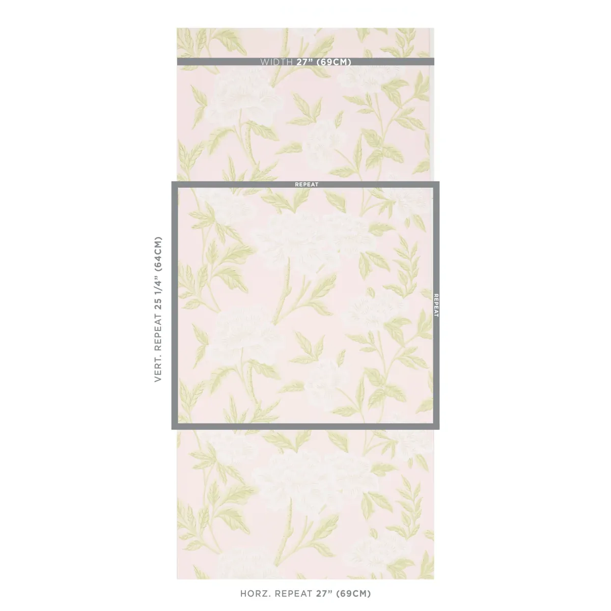 WHITNEY FLORAL BLUSH Schumacher Wallpaper wallpaper - SKU 5004386