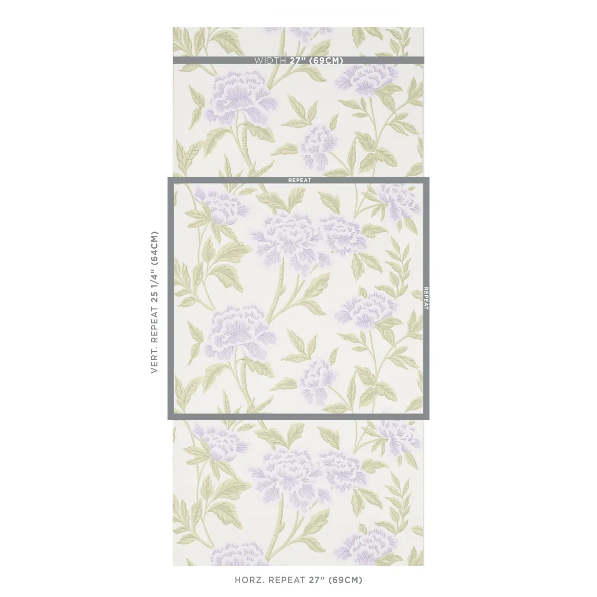 WHITNEY FLORAL LAVENDAR Schumacher Wallpaper wallpaper - SKU 5004384